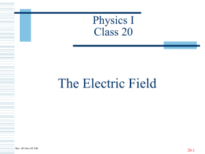 The Electric Field Physics I Class 20 20-1