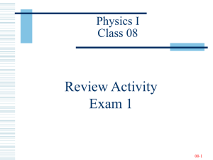 Review Activity Exam 1 Physics I Class 08