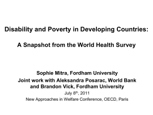 Disability and Poverty in Developing Countries