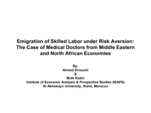 Emigration of Skilled Labour Under Risk Aversion