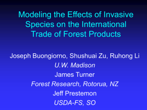 Modeling the Effects of Invasive Species on the International Trade of Forest Products