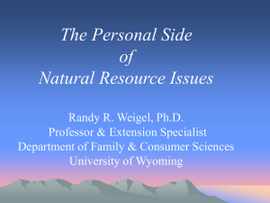 The Personal Nature of Natural Resource Issues