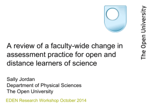 A review of a faculty-wide change in distance learners of science