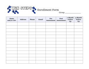 Enrollment Form Group _______________ 1-Month