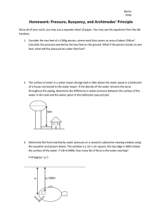 Homework: Pressure, Buoyancy, and Archimedes’ Principle