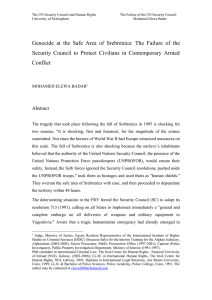 Genocide at the Safe Area of Srebrenica: The Failure of the Security Council to Protect Civilians in Contemporary Armed Conflict