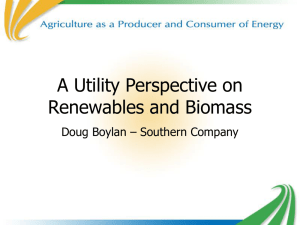 A Utility Perspective on Renewables and Biomass Doug Boylan – Southern Company