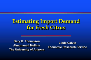 Estimating Supply, Demand, Import and Export Elasticities for Horticultural Crops