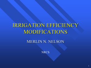 Irrigation Efficiency Modifications