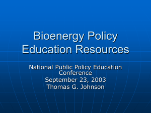 Bioenergy Policy Education Resources National Public Policy Education Conference