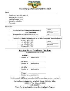Shooting Sports Enrollment Checklist