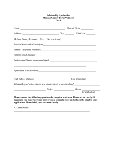 2016 McLean County Pork Producers Scholarship Application