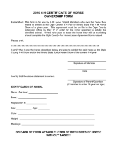 2016 4-H CERTIFICATE OF HORSE OWNERSHIP FORM
