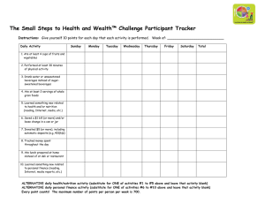 The Small Steps to Health and Wealth™ Challenge Participant Tracker Instructions: