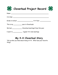 Cloverbud Project Record