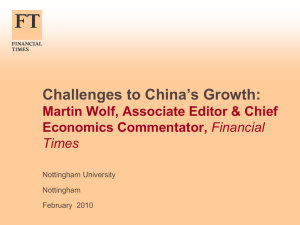 Challenges to China’s Growth: Martin Wolf, Associate Editor &amp; Chief Economics Commentator, Times