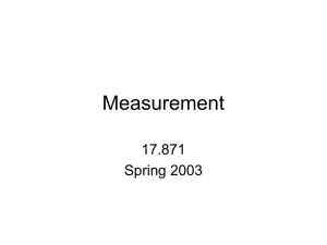 Measurement 17.871 Spring 2003