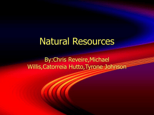 Natural Resources By:Chris Reveire,Michael Willis,Catorreia Hutto,Tyrone Johnson
