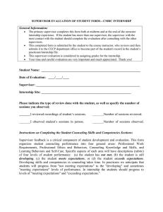 Supervisor Evaluation form for internship