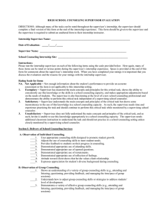 Supervisor evaluation: High school Internship