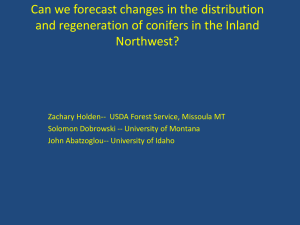 Can we forecast changes in the distribution Northwest?