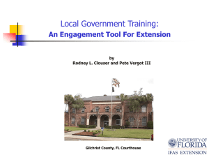 Local Government Training as an Engagement Tool for Extension