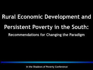 Rural Economic Development and Persistent Poverty in the South