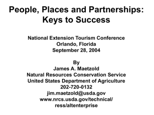 Rural Travel and Tourism: Federal Agency Partnerships, Emerging Issues and Policy Directions