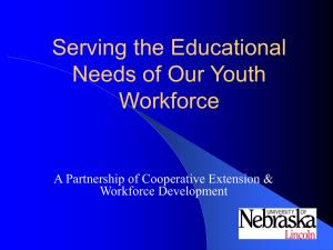Serving the Educational Needs of Our Youth Workforces: Collaboration Cooperative Extension and Department of Labor