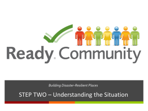STEP TWO – Understanding the Situation Building Disaster-Resilient Places
