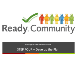 STEP FOUR – Develop the Plan Building Disaster-Resilient Places