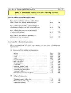 Handout Two - Community Participation & Leadership Inventory