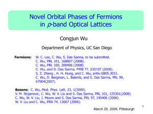 <span style+"font-weight: bold;"> "Novel orbital physics with fermions in optical lattices"