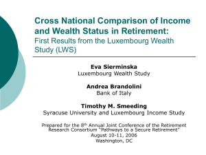 Cross National Comparison of Income and Wealth Status in Retirement: Study (LWS)