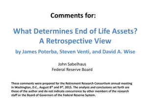 What Determines End of Life Assets? A Retrospective View Comments for: