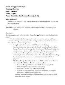 Clean Energy Committee Meeting Minutes Date: 1-May-07 Time: 1-3pm