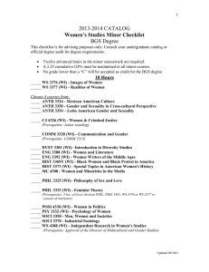 Women s Studies Minor 2013
