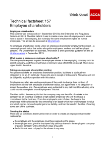 Technical factsheet 157: Employee shareholders