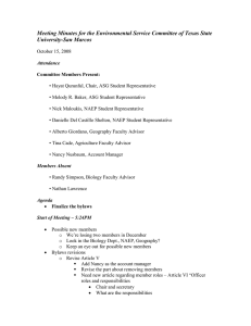 Meeting Minutes for the Environmental Service Committee of Texas State