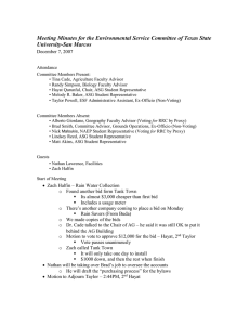 Meeting Minutes for the Environmental Service Committee of Texas State