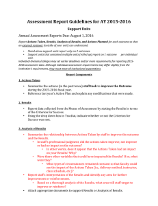 Assessment Report Guidelines