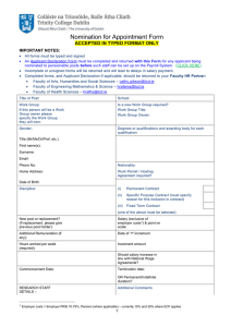 Nomination for Appointment Form (doc 109 kb)
