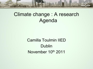 View the presentation delivered by Camilla Toulmin, International Institute for Environment and Development