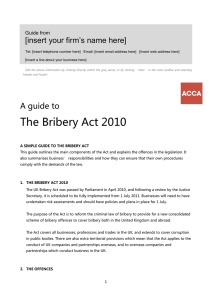 ACCA Guide to... the Bribery Act 2010