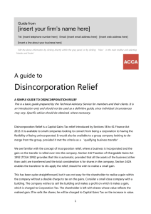 ACCA Guide to... Disincorporation relief