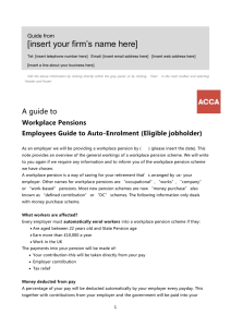 ACCA Guide to Auto-Enrolment (Eligible Jobholders)