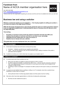 ACCA guide to business law and using a solicitor