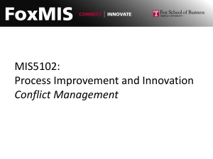MIS5102: Process Improvement and Innovation Conflict Management