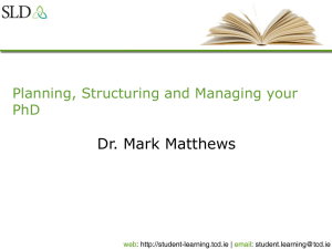 Planning your PhD- ( PPT 965 kB )