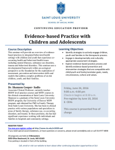 Evidence-based Practice with Children and Adolescents